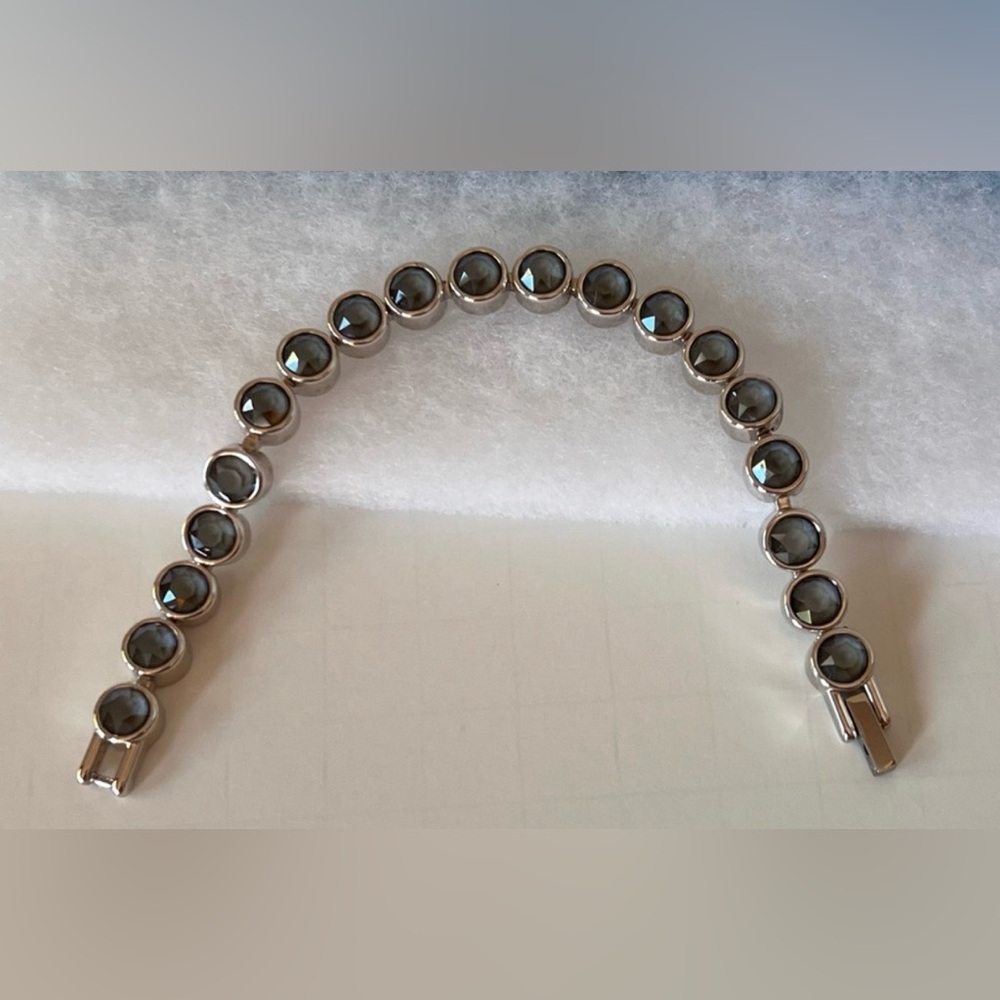 Touchstone Crystal by Swarovski Dark Gray Ice Bracelet BNIB rhodium plated